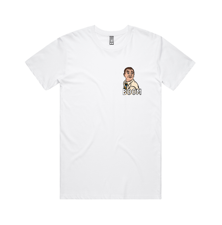 S / White / Small Front Design Boom Boyle 🚨 - Men's T Shirt