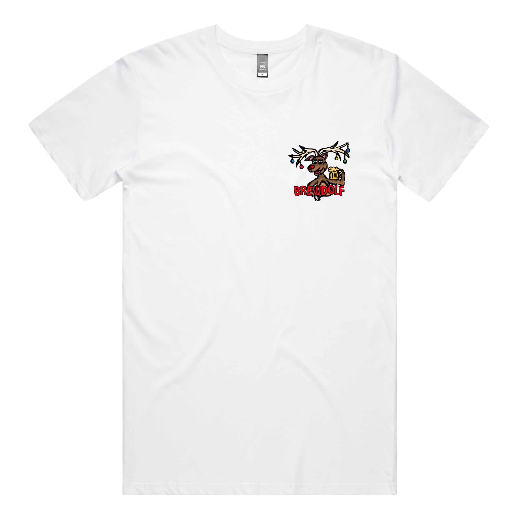 S / White / Small Front Design Brewdolf 🦌 – Men's T Shirt