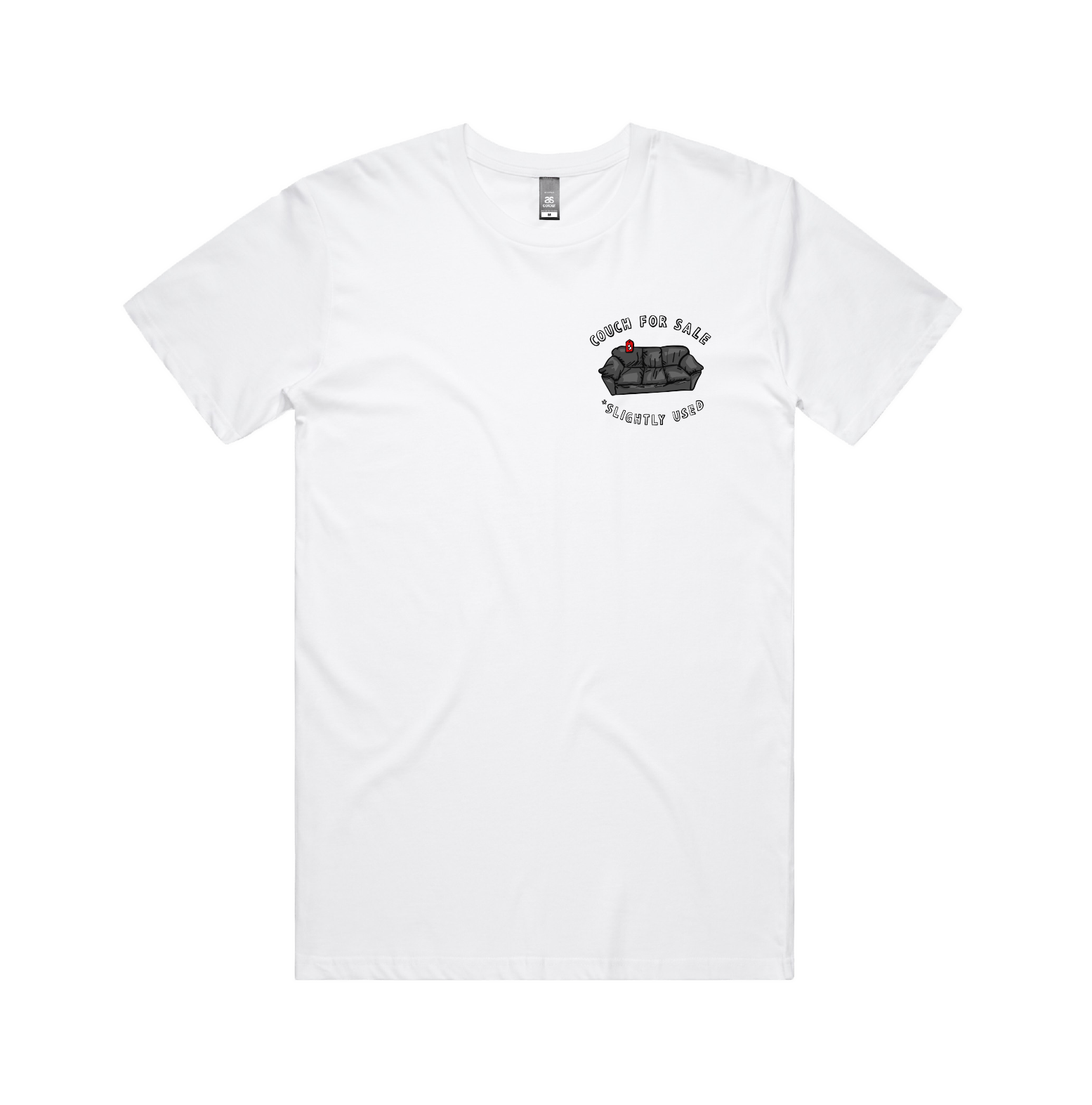 S / White / Small Front Design Casting Couch 📹 - Men's T Shirt