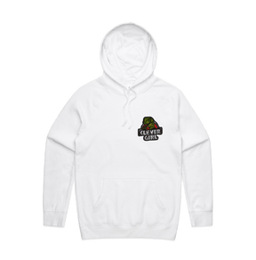 S / White / Small Front Design Clever Girl 🦖 - Unisex Hoodie
