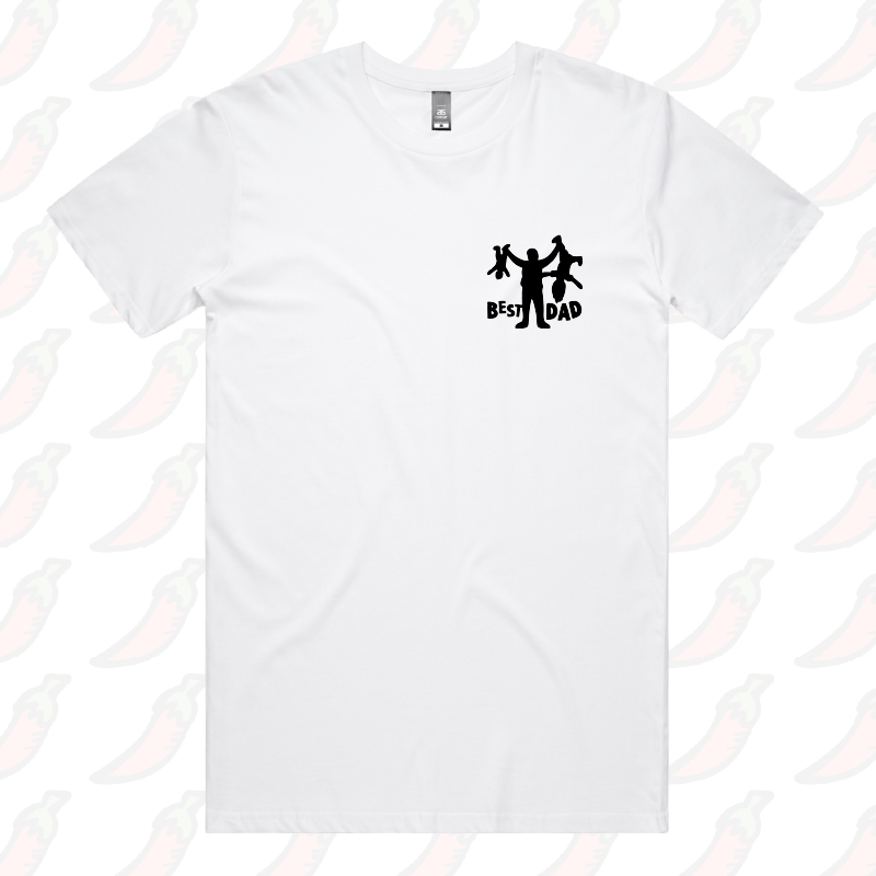 S / White / Small Front Design Dad’s Day Care 👨‍🍼 – Men's T Shirt