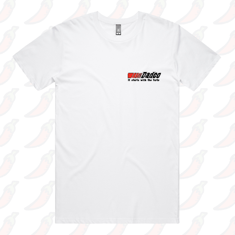 S / White / Small Front Design Dadco 🔧💨 – Men's T Shirt