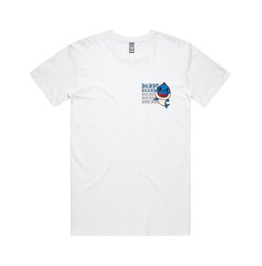 S / White / Small Front Design Daddy Shark 🦈 - Men's T Shirt