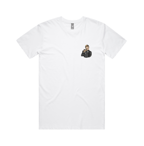 S / White / Small Front Design DiCaprio Gatsby Cheers 🍸 - Men's T Shirt