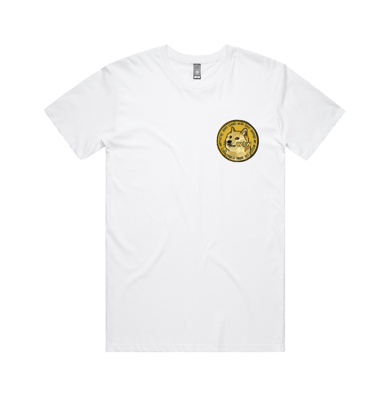 S / White / Small Front Design Dogecoin 🚀 - Men's T Shirt