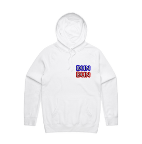 S / White / Small Front Design Dun Dun 🚔 - Unisex Hoodie