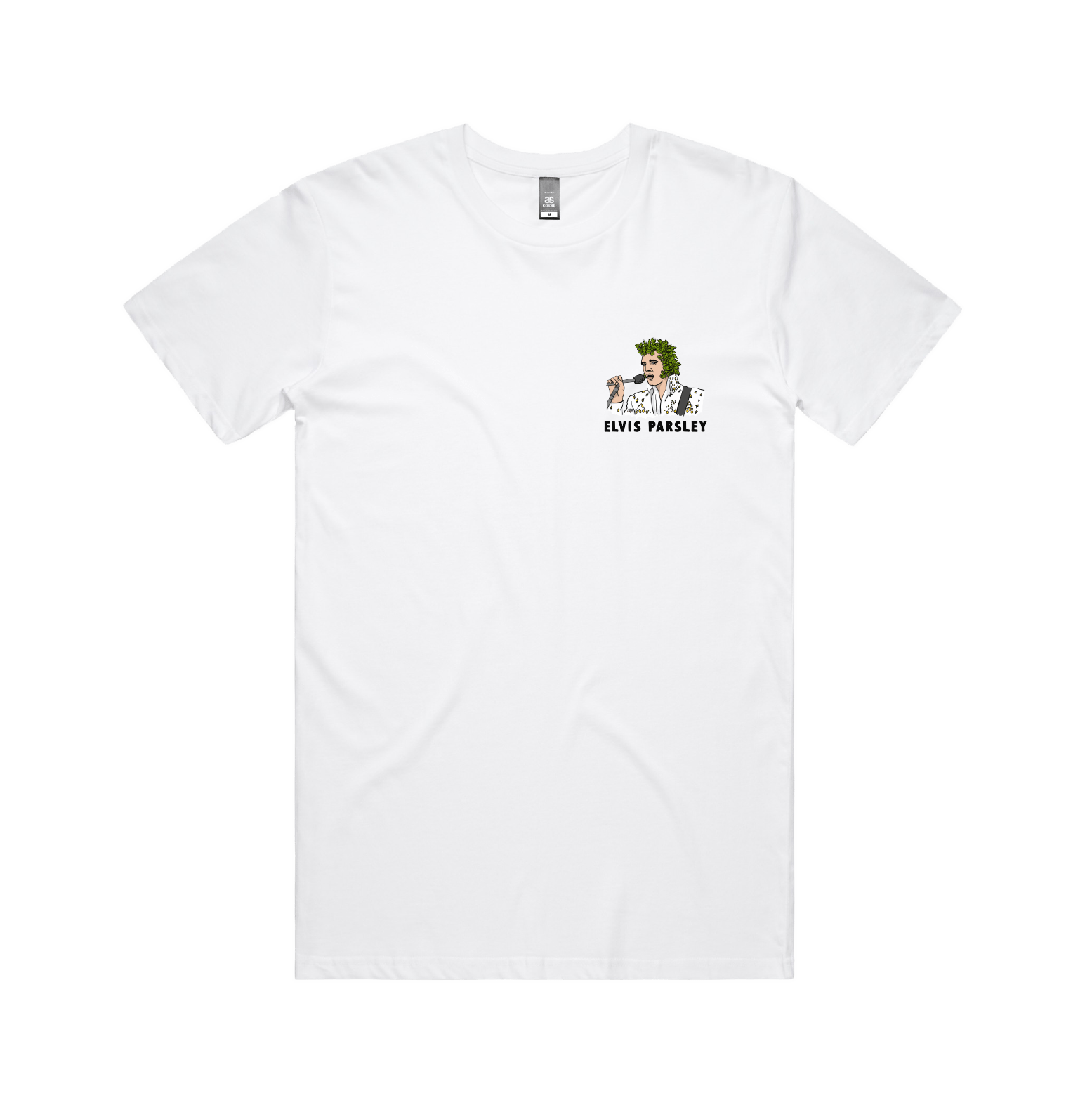 S / White / Small Front Design Elvis Parsley 🌿 - Men's T Shirt