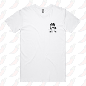 S / White / Small Front Design Free Joe 🚔 - Men's T Shirt