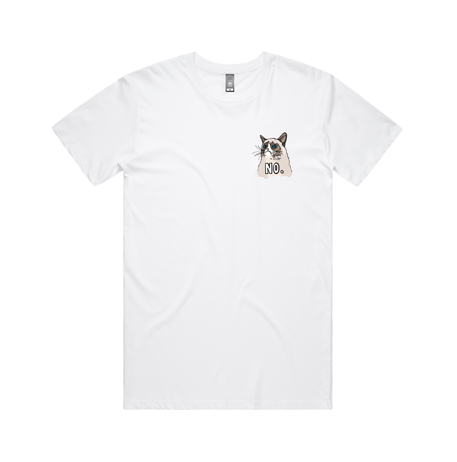 S / White / Small Front Design Grumpy Cat! 😾 - Men's T Shirt