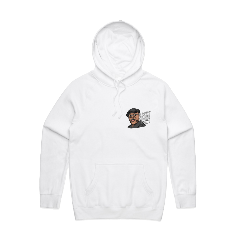 S / White / Small Front Design Happy Mother-F**king Day 💐 - Unisex Hoodie