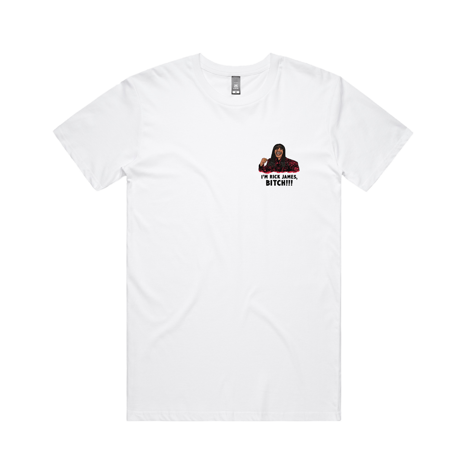 S / White / Small Front Design I'm Rick James ✋🏾 - Men's T Shirt