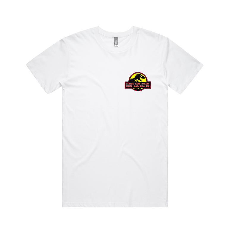 S / White / Small Front Design Jurassic Park Theme 🦕 - Men's T Shirt