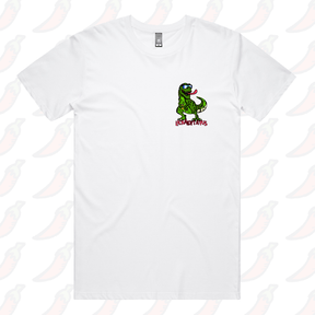 S / White / Small Front Design Lickalottapus 🦖👅- Men's T Shirt