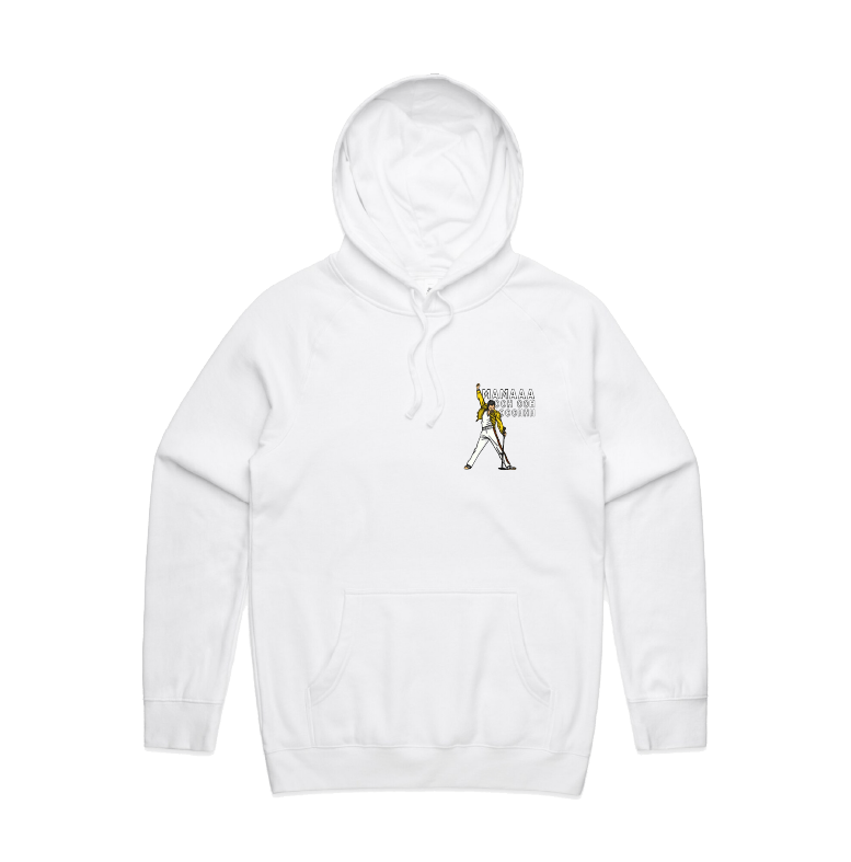 S / White / Small Front Design Mummaaaaa 🎙️ - Unisex Hoodie