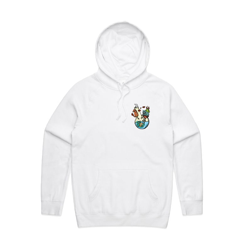 S / White / Small Front Design Pokebong 🦎 - Unisex Hoodie