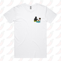 S / White / Small Front Design Pull My Finger 👉 – Men's T Shirt