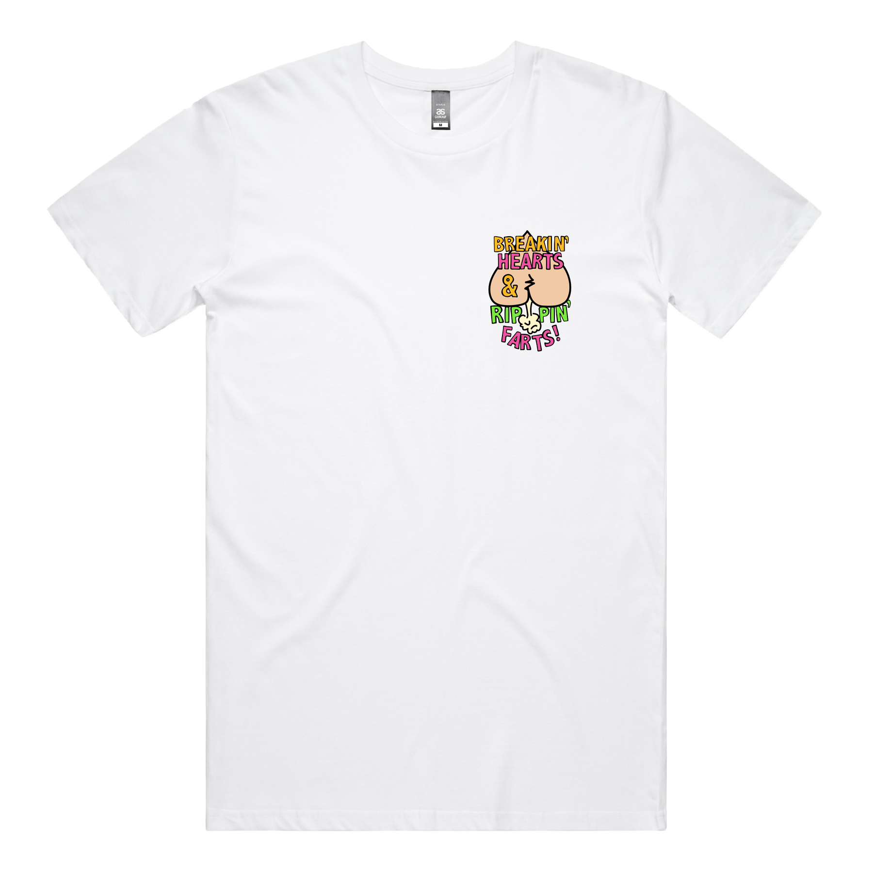 S / White / Small Front Design Rippin Farts 💔💨 - Men's T Shirt