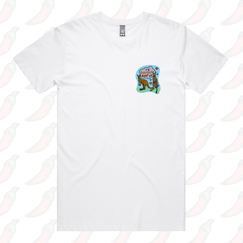 S / White / Small Front Design Roo Roo Root Ya 🦘 – Men's T Shirt