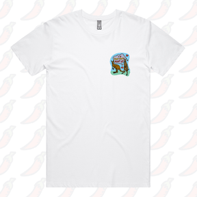 S / White / Small Front Design Roo Roo Root Ya 🦘 – Men's T Shirt