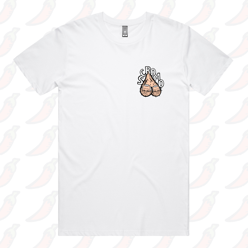 S / White / Small Front Design Scromo 🥜🥜  – Men's T Shirt