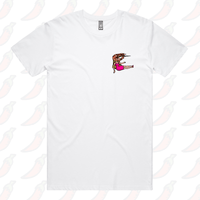 S / White / Small Front Design Shrimp on a Barbie 👜 - Men's T Shirt