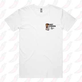 S / White / Small Front Design Smoker's Cough 🚬 - Men's T Shirt