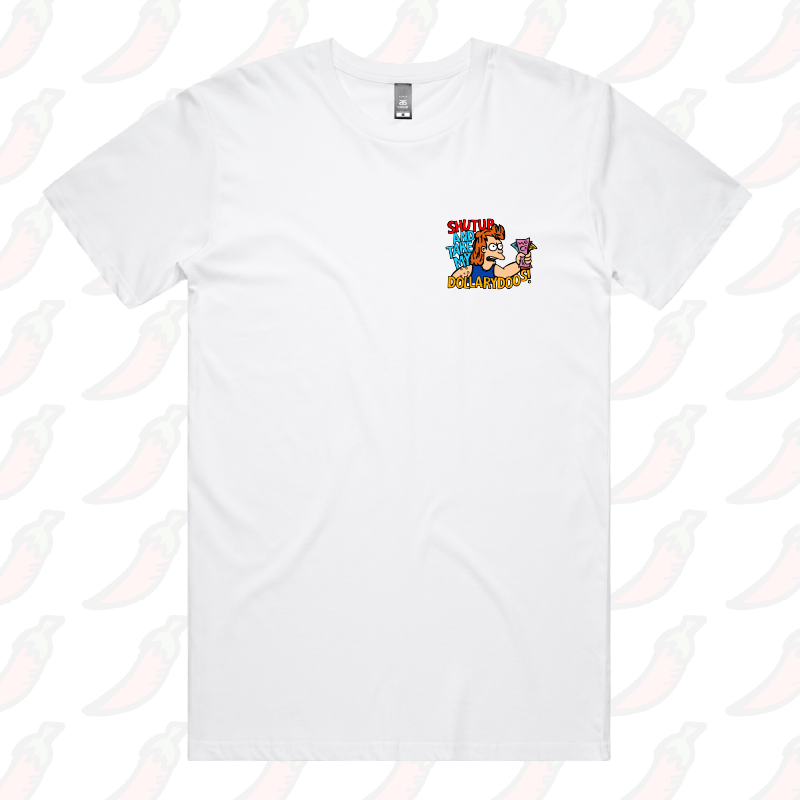 S / White / Small Front Design Take My Dollary Doos 💵 – Men's T Shirt