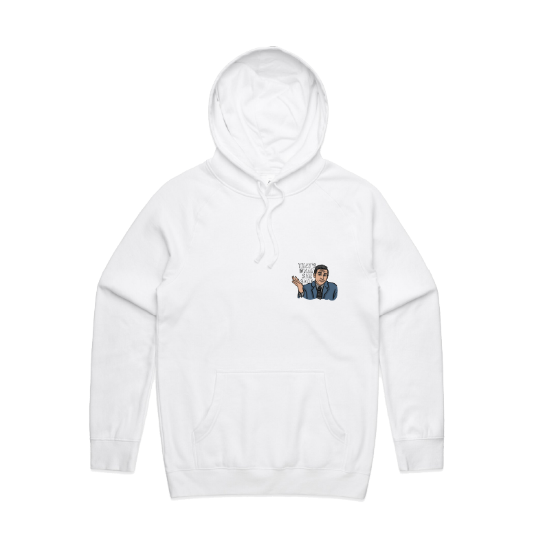 S / White / Small Front Design That's What She Said 🖨️ - Unisex Hoodie