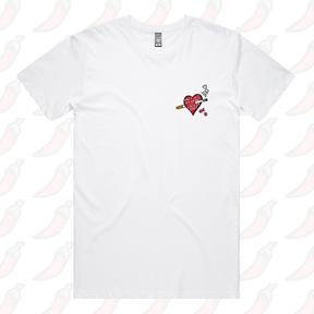 S / White / Small Front Design The Way To My Heart 💊🚬 - Men's T Shirt