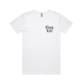 S / White / Small Front Design Thug Life 🖕🏾 - Men's T Shirt