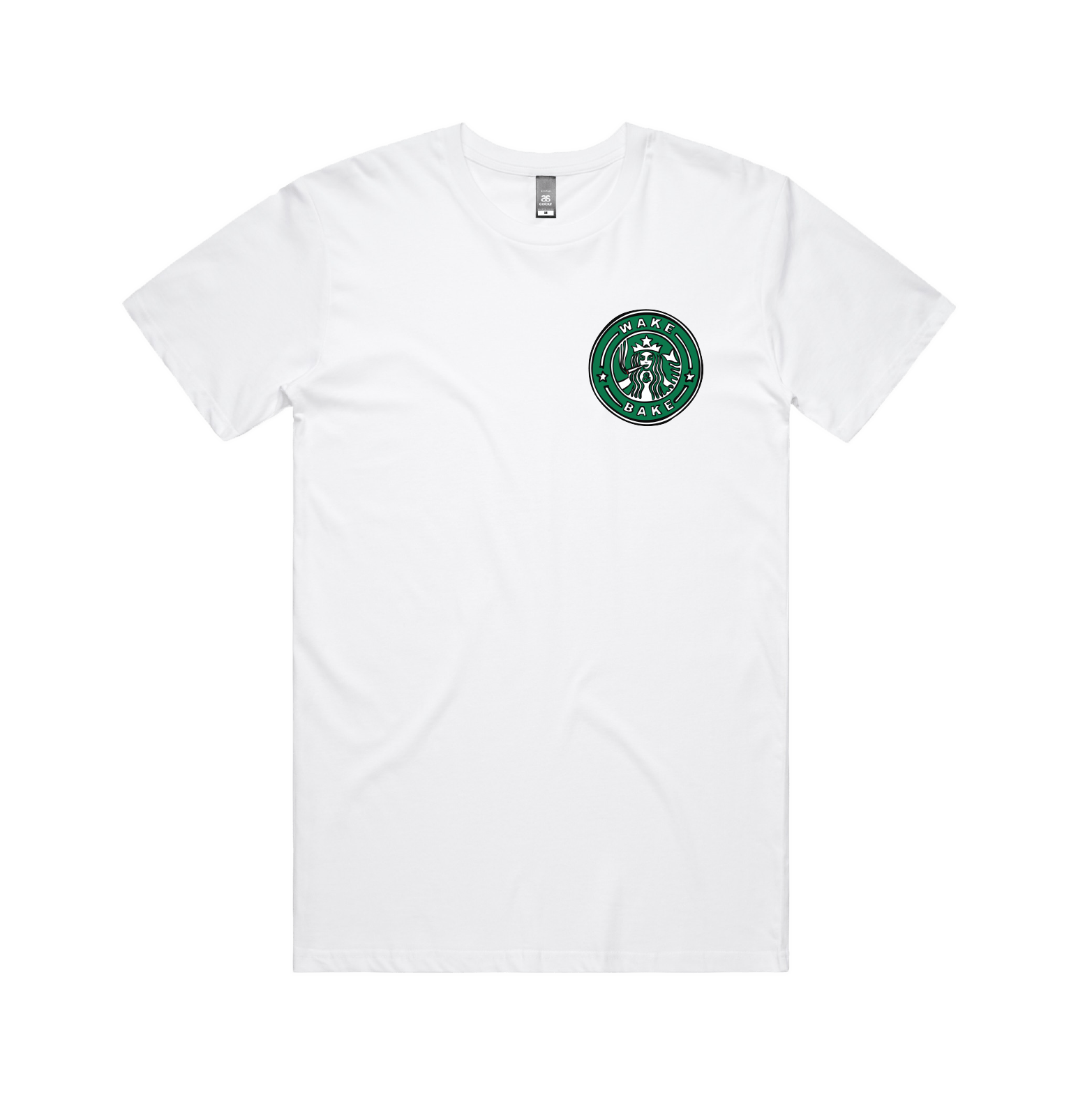 S / White / Small Front Design Wake & Bake 🚬 - Men's T Shirt