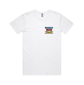 S / White / Small Front Design Wondermum 🦸‍♀️ - Men's (Unisex) T Shirt