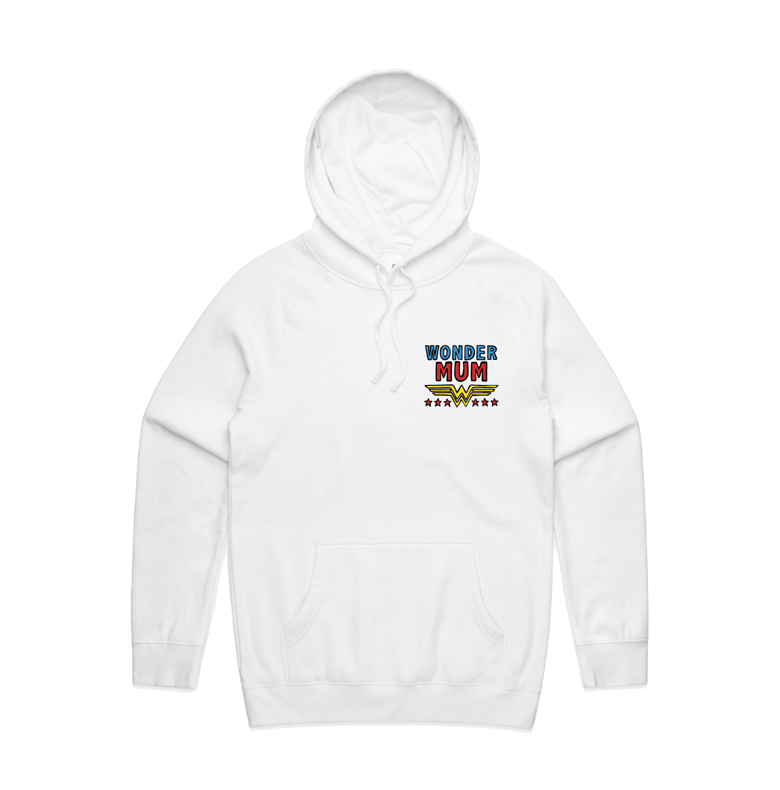 S / White / Small Front Design Wondermum 🦸‍♀️ - Unisex Hoodie