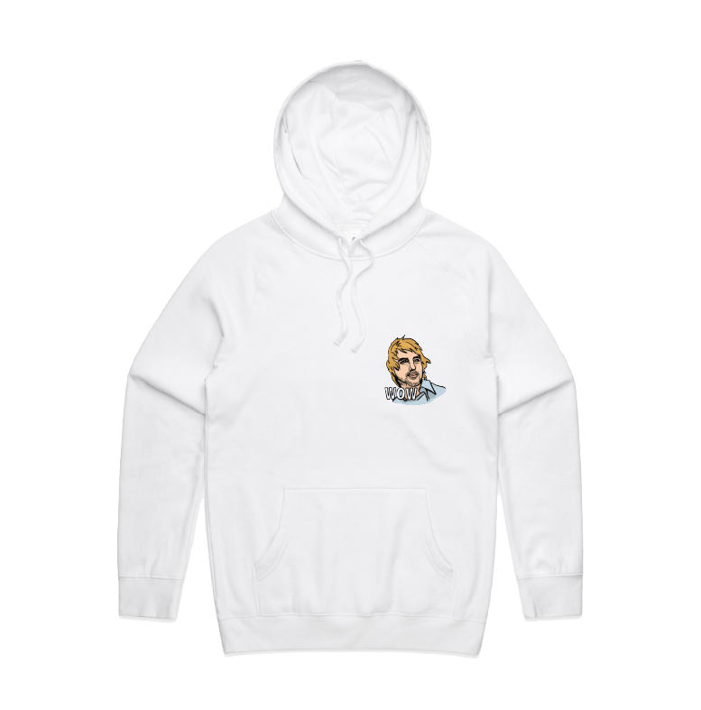 S / White / Small Front Design Wow 😲 - Unisex Hoodie