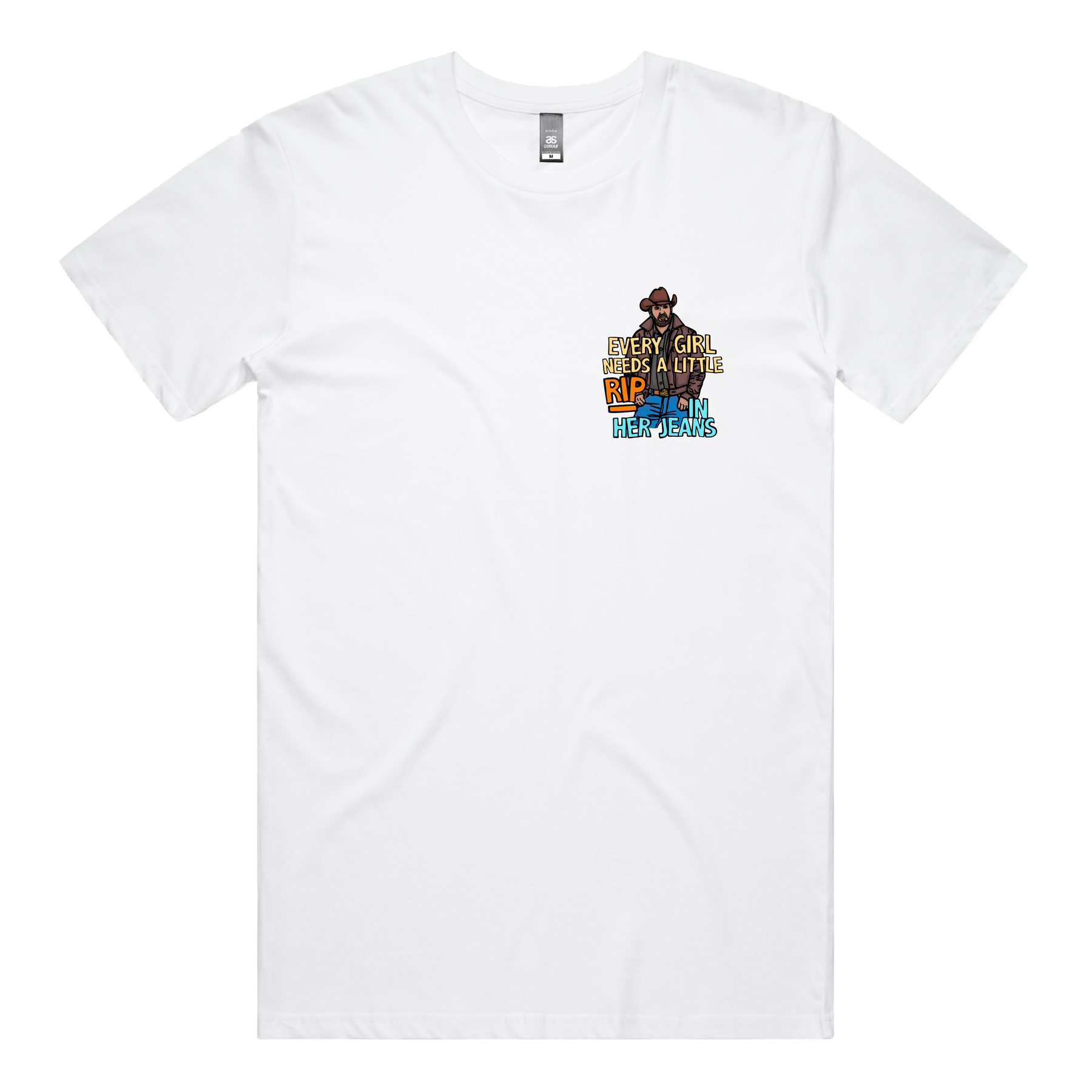 S / White / Small Front Design Yellowstone Rip 👖🤠 - Men's T Shirt