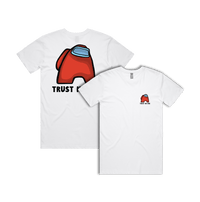 S / White / Small Front & Large Back Design Among Us 👨‍🚀 - Men's T Shirt