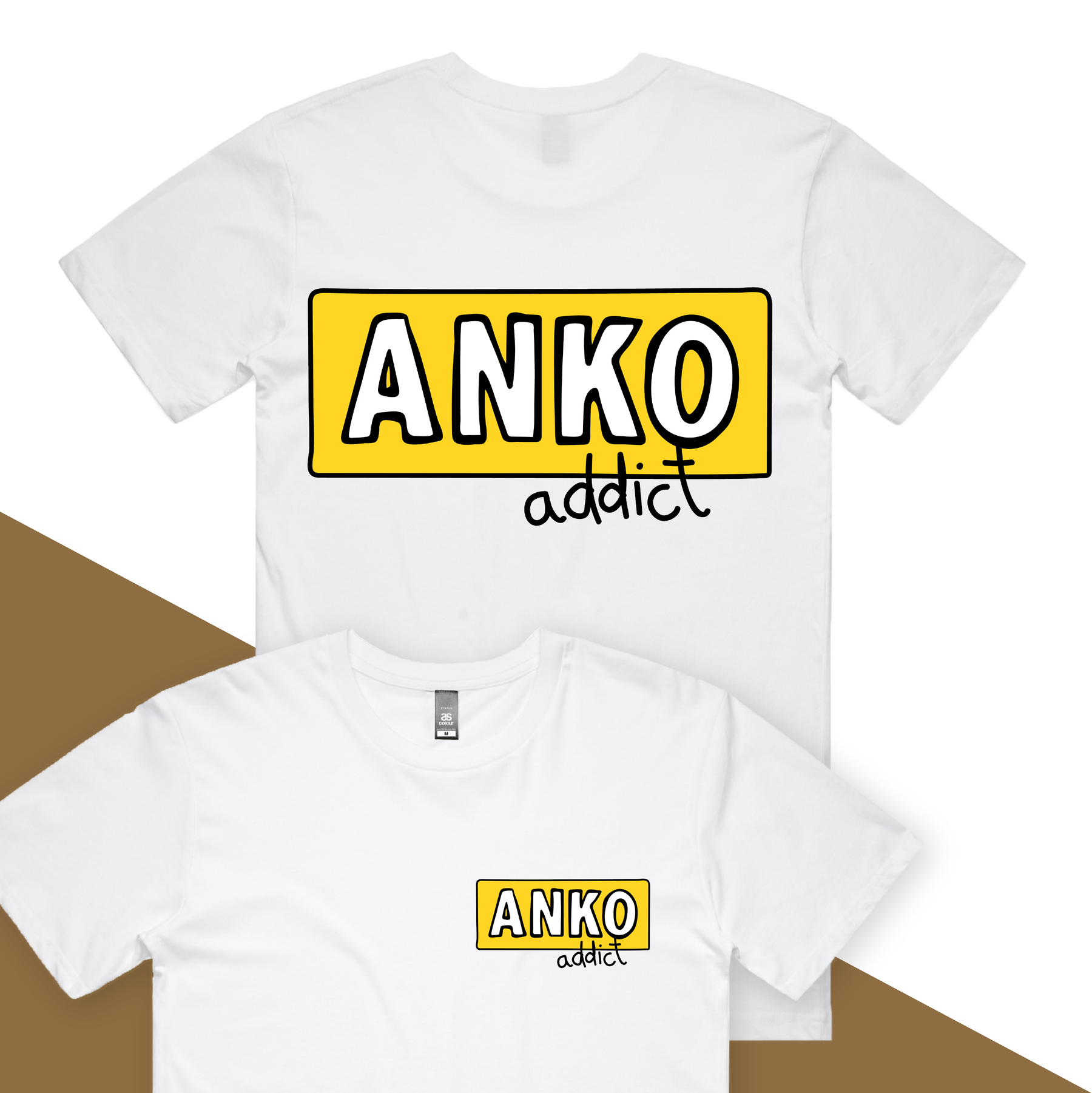 S / White / Small Front & Large Back Design ANKO Addict 💉 - Men's T Shirt