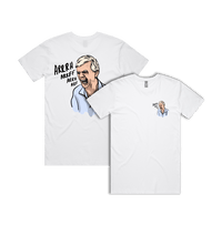S / White / Small Front & Large Back Design Barking Dog Man 🗣️ - Men's T Shirt