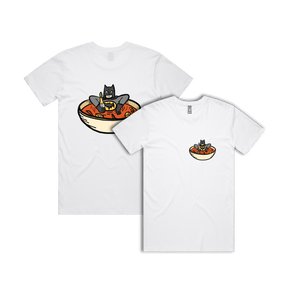 S / White / Small Front & Large Back Design Bat Soup 🦇 - Men's T Shirt