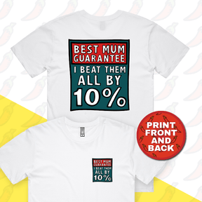 S / White / Small Front & Large Back Design Best Mum Guarantee 🔨 - Men's T Shirt