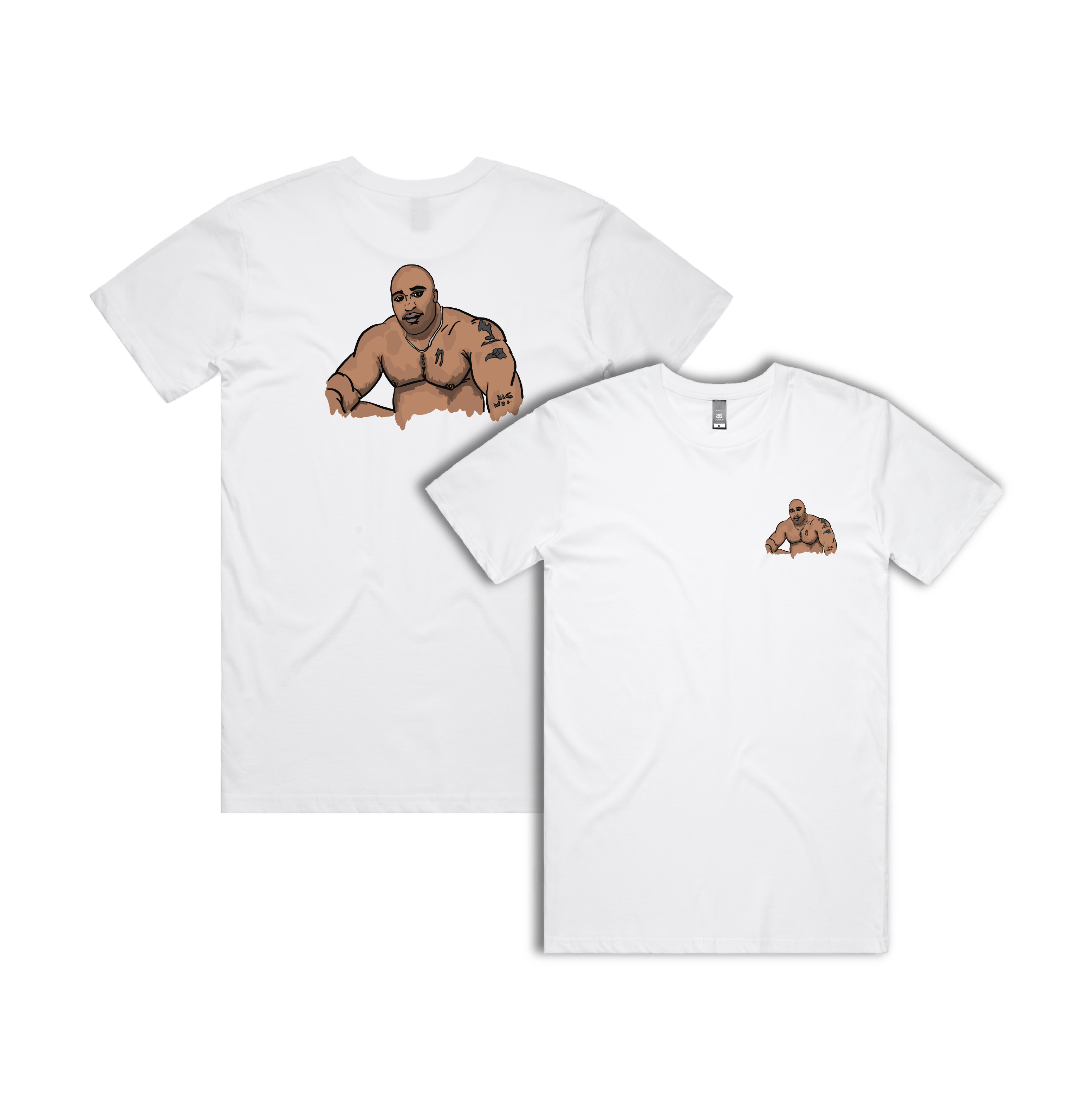 S / White / Small Front & Large Back Design Big Barry 🍆 - Men's T Shirt