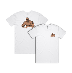 S / White / Small Front & Large Back Design Big Barry 🍆 - Men's T Shirt