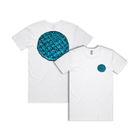 S / White / Small Front & Large Back Design Blue Waffle 🧇🤮 - Men's T Shirt