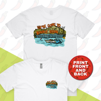 S / White / Small Front & Large Back Design Bonnie Doon 🚤 - Men's T Shirt