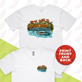 S / White / Small Front & Large Back Design Bonnie Doon 🚤 - Men's T Shirt