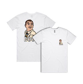 S / White / Small Front & Large Back Design Boom Boyle 🚨 - Men's T Shirt