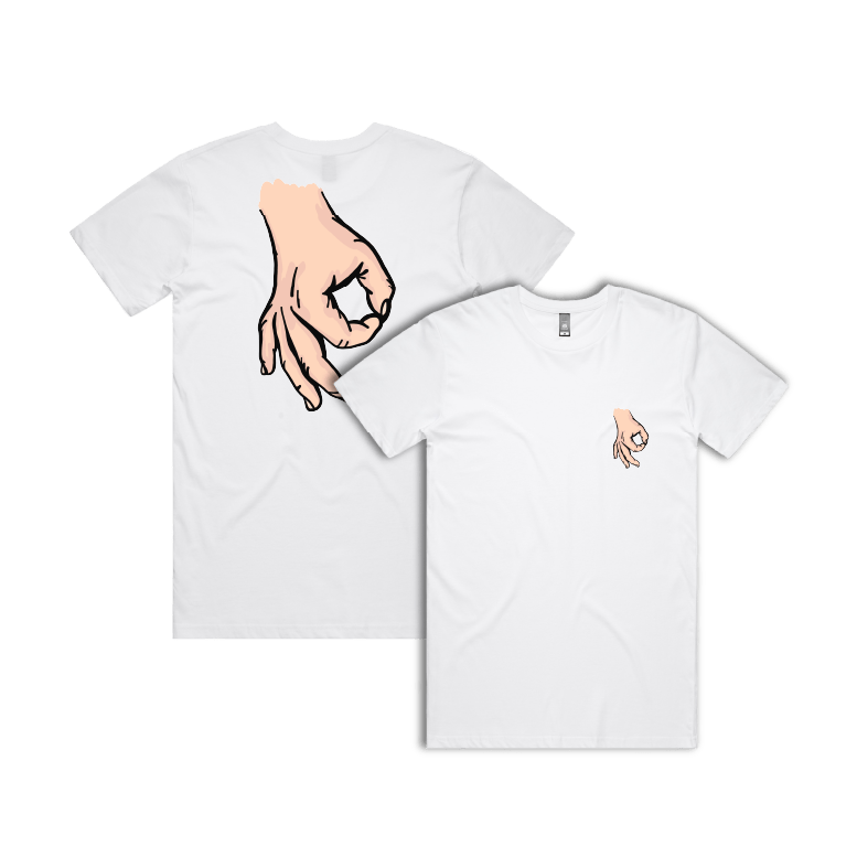 S / White / Small Front & Large Back Design Circle Game 👊 - Men's T Shirt