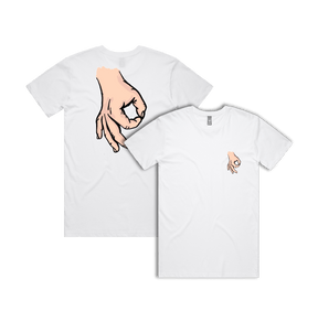 S / White / Small Front & Large Back Design Circle Game 👊 - Men's T Shirt