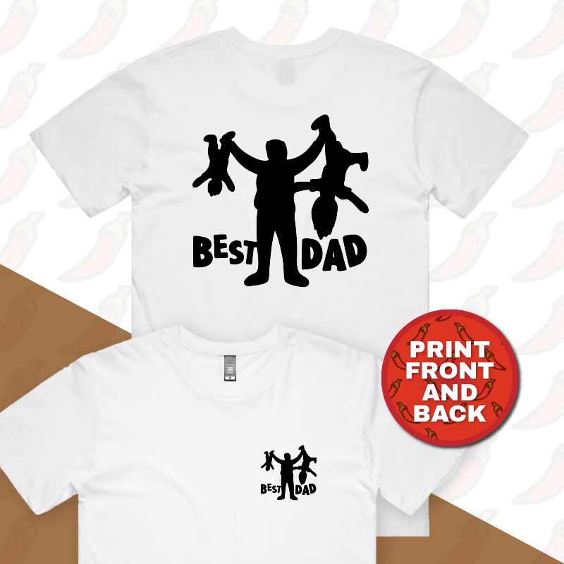 S / White / Small Front & Large Back Design Dad’s Day Care 👨‍🍼 – Men's T Shirt