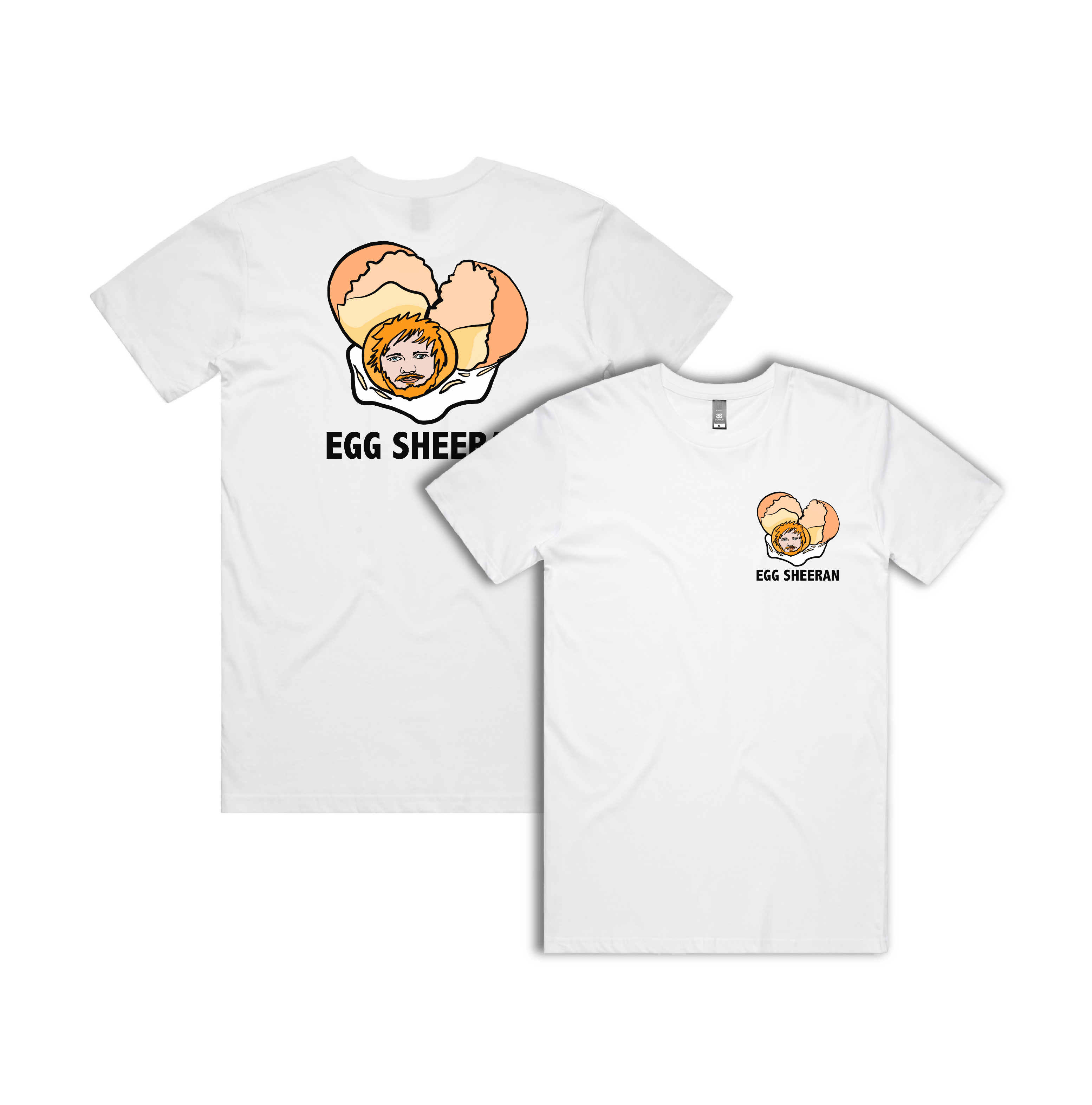 S / White / Small Front & Large Back Design Egg Sheeran 🥚 - Men's T Shirt